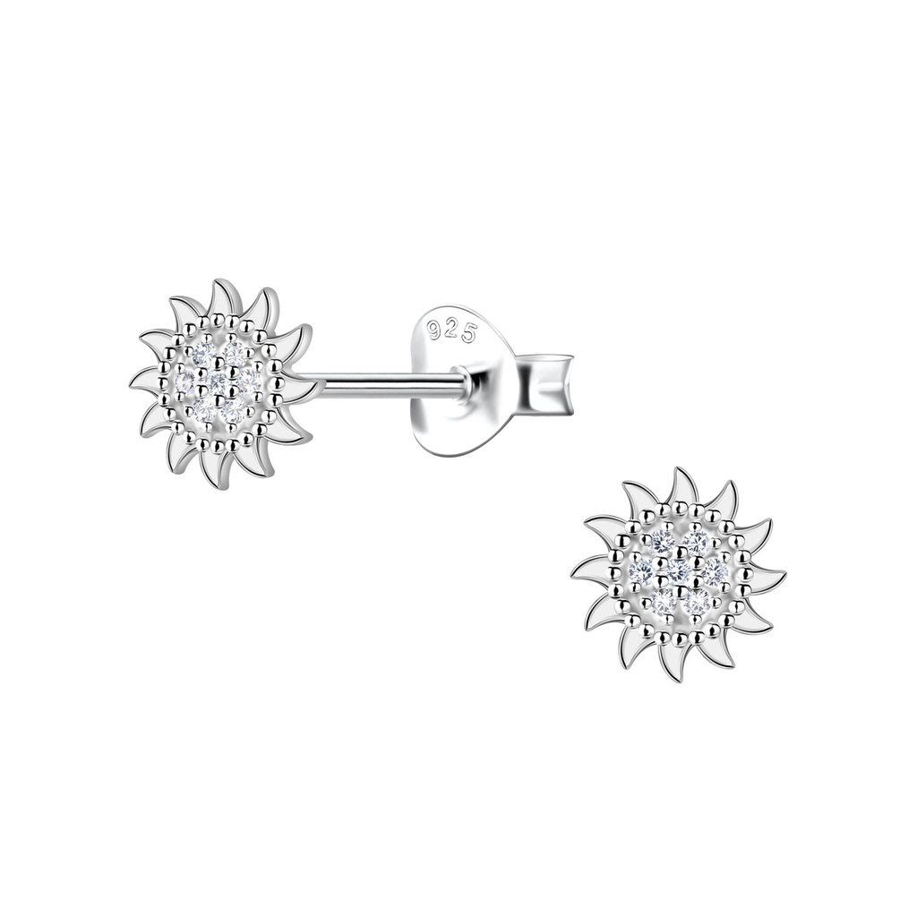 [10033826] Puces d'oreilles soleil en argent
