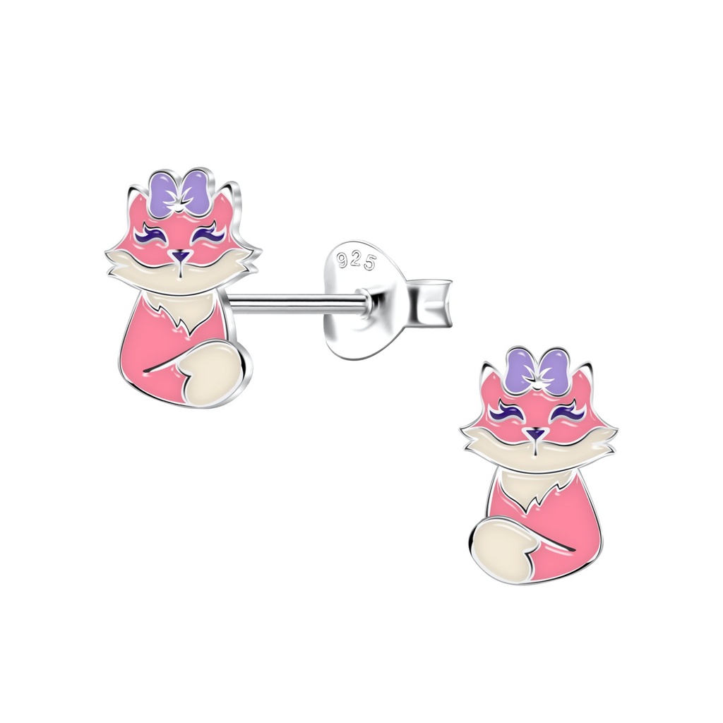 Puces d'oreilles renard en argent