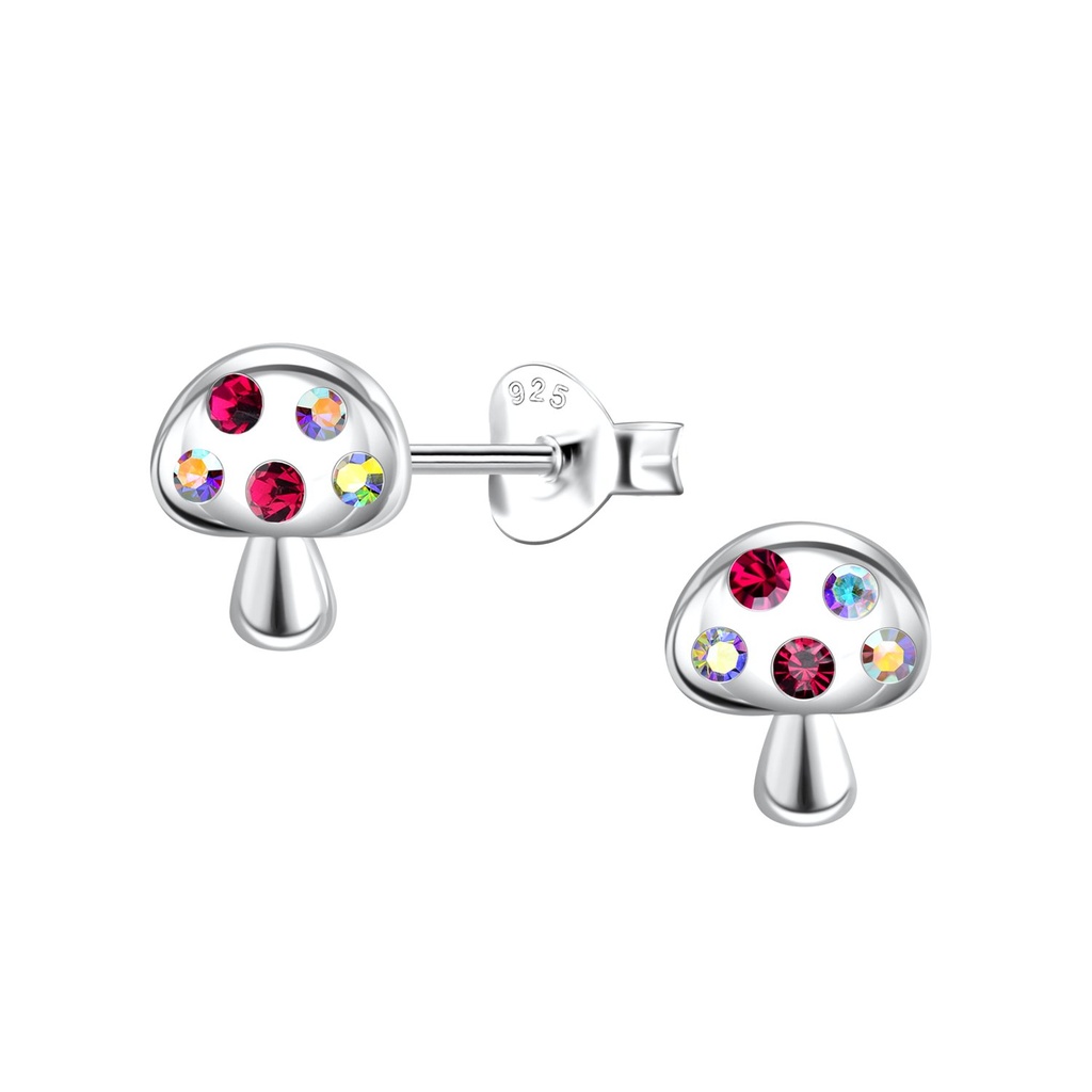 Puces d'oreilles champignon en argent
