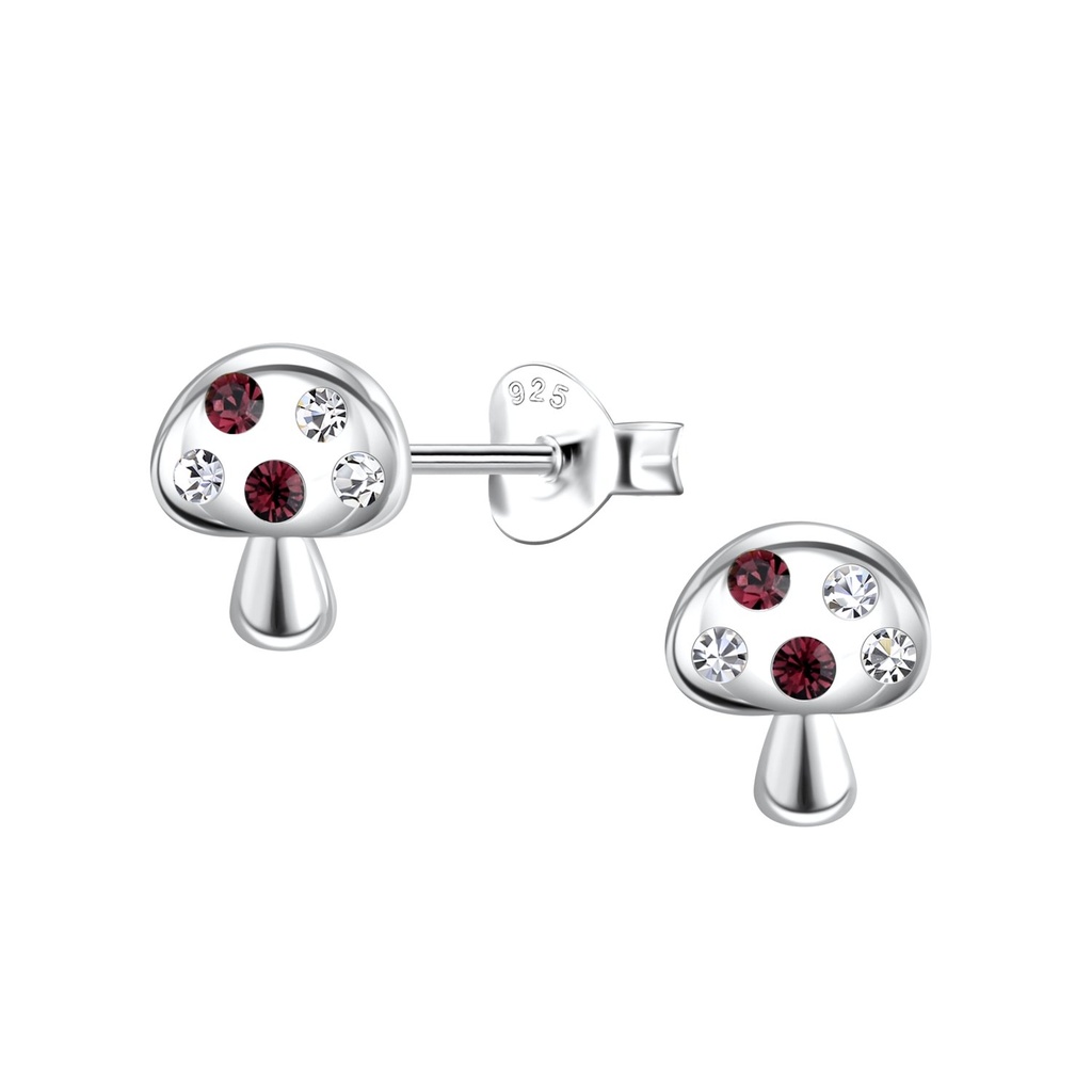 Puces d'oreilles champignon en argent