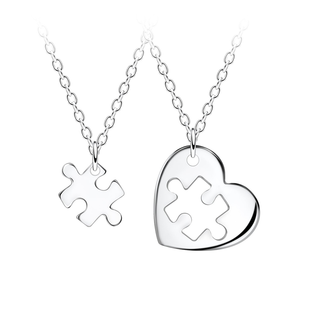Silver Puzzle Necklace Set