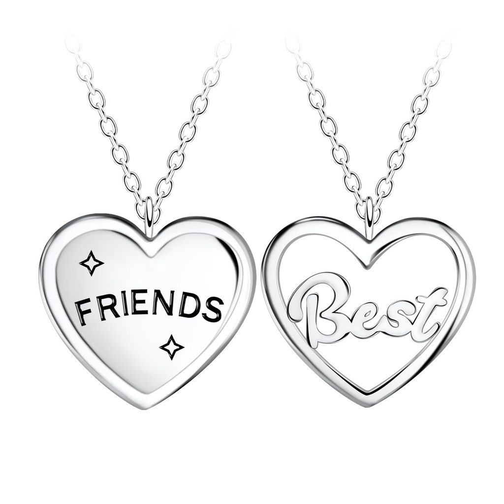 Parure collier meilleurs amis en argent