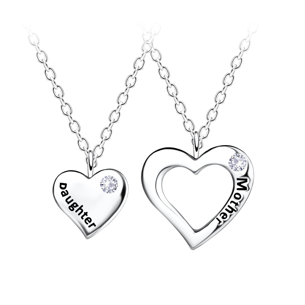 Parure collier fille mère en argent
