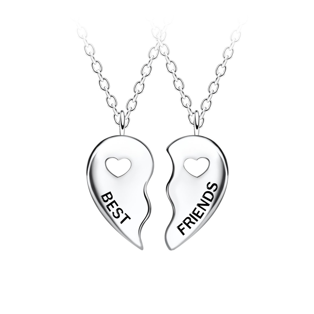 Parure collier meilleurs amis en argent