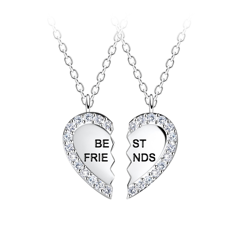 Silver Best Friends Necklace Set