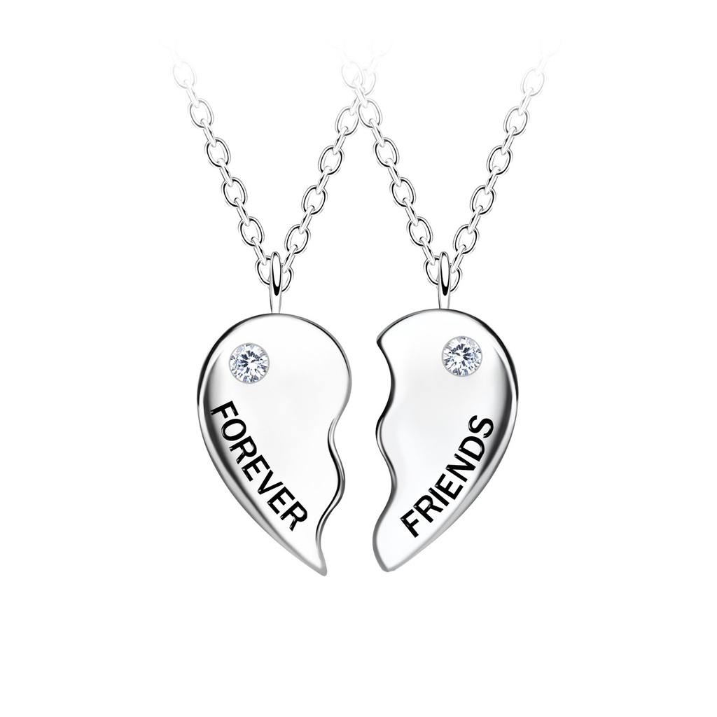 [10035749] Silver Forever Friends Necklace Set