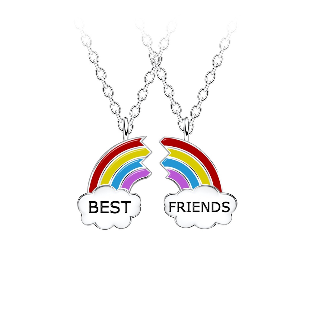 Parure collier meilleurs amis en argent