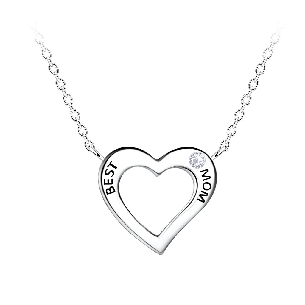 Silver Best Mom Necklace