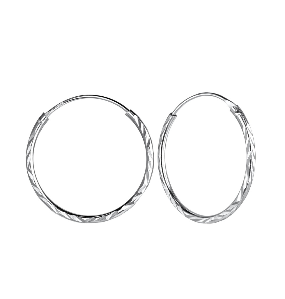 Créoles taille diamant en argent 20 mm
