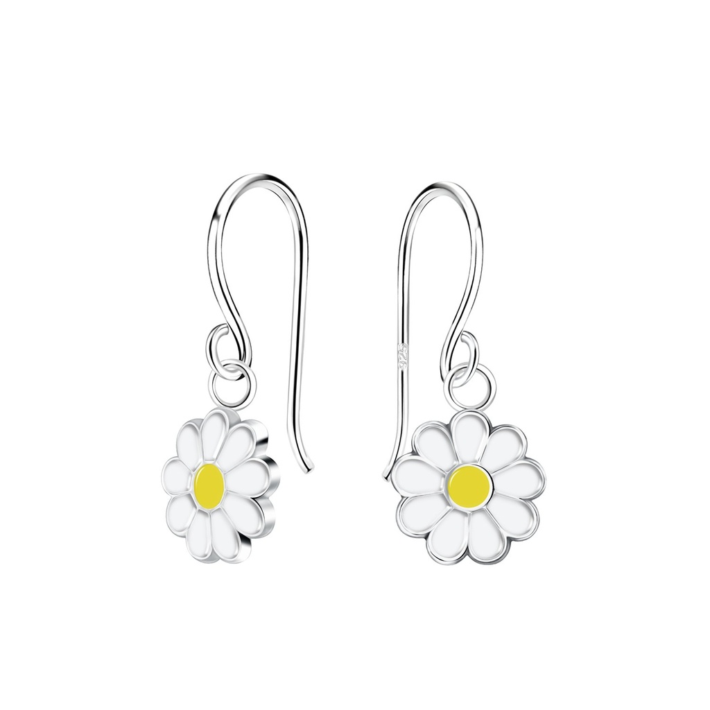 Boucles d'oreilles fleur marguerite en argent