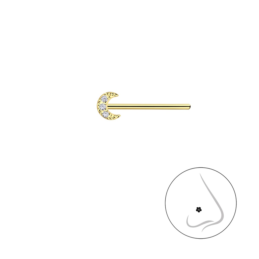 [10035578] Clou de nez lune en argent