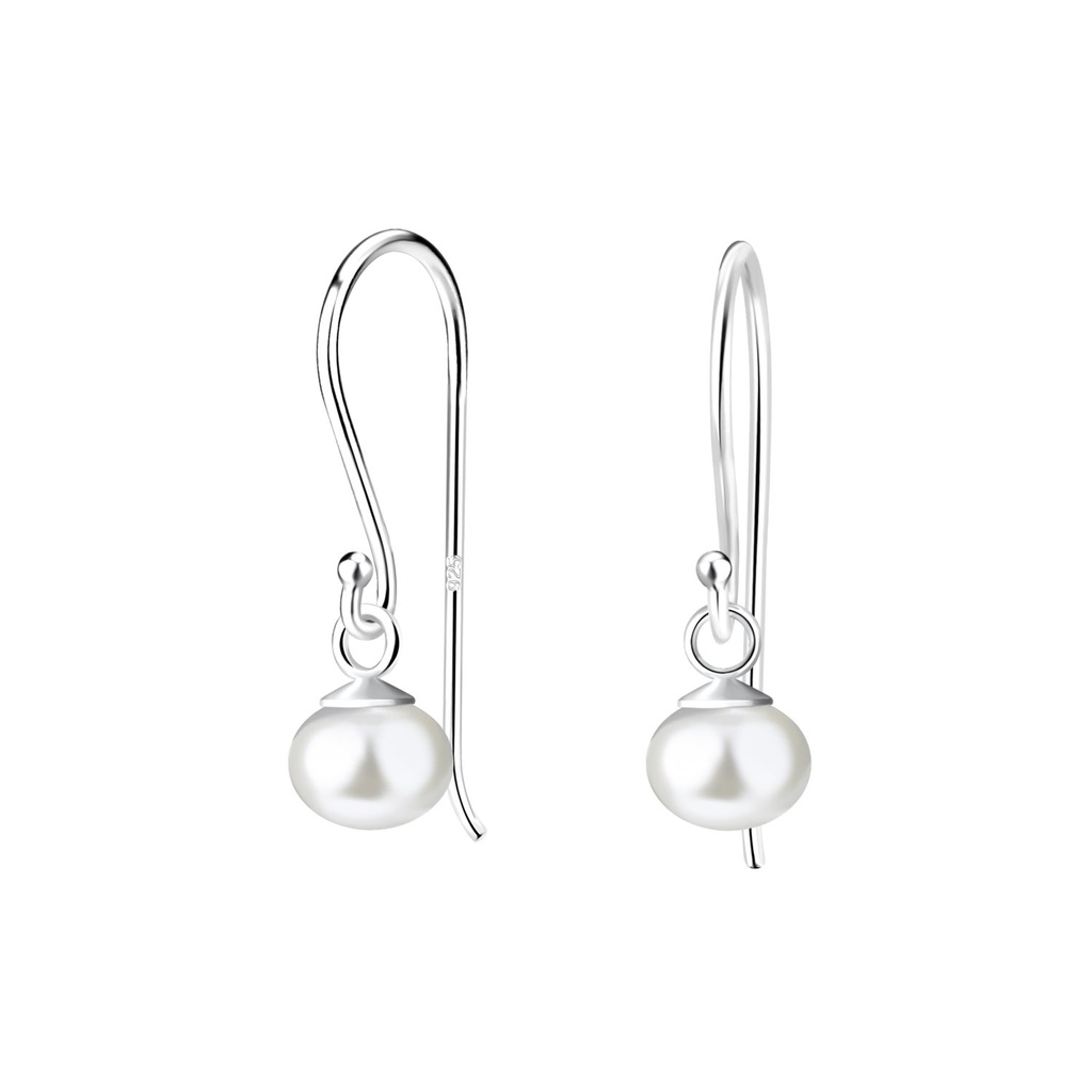 [10032334] 4mm Fresh Water Pearl Silver Earrings