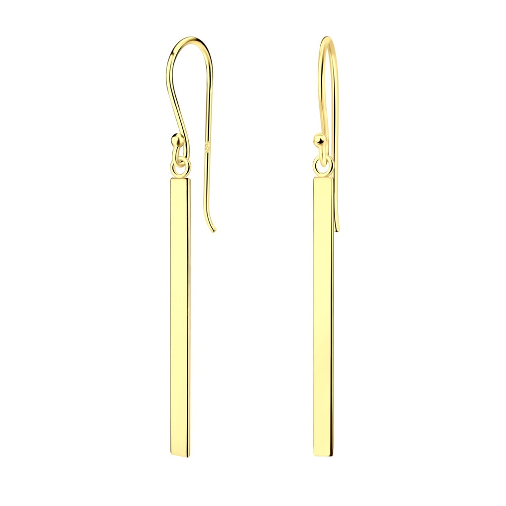 [10033506] Boucles d'oreilles barre épaisses en argent