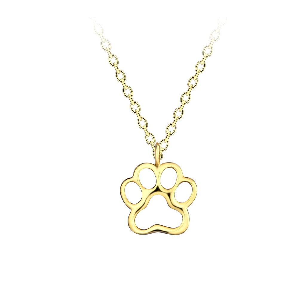 Collier empreinte de patte en argent