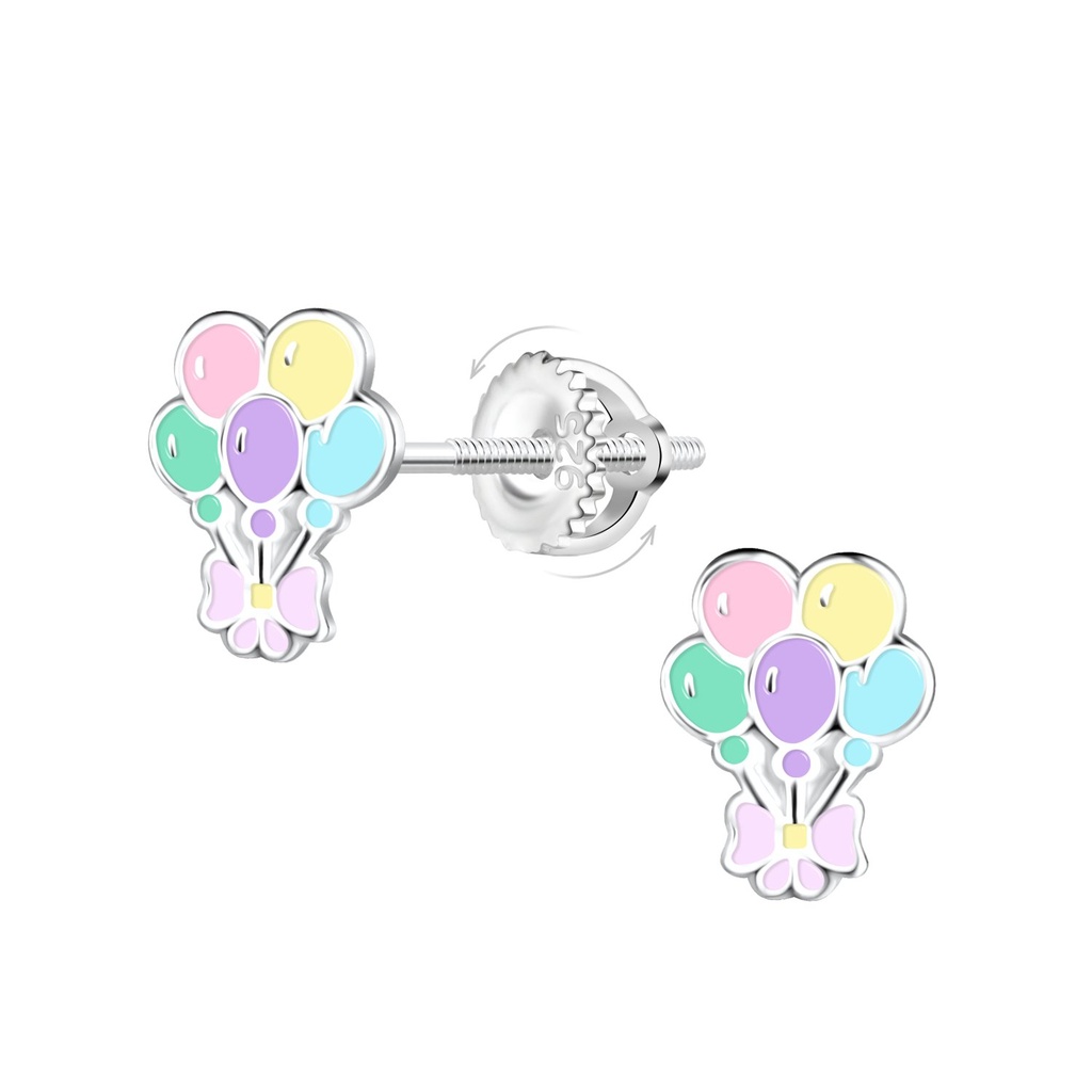 Boucles d'oreilles à fermoir à vis ballon en argent