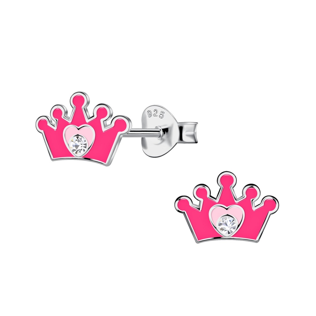 Puces d'oreilles couronne en argent