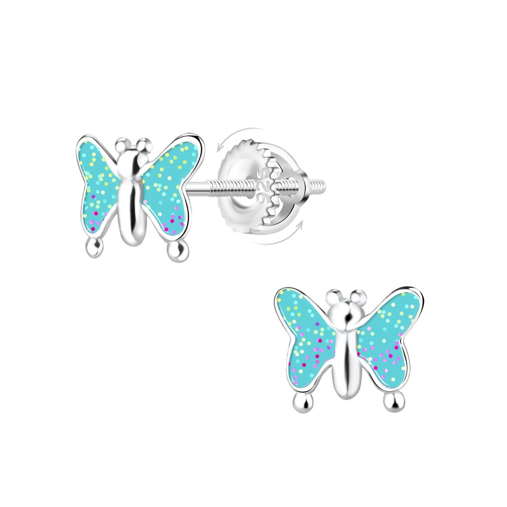 Boucles d'oreilles à fermoir à vis papillon en argent