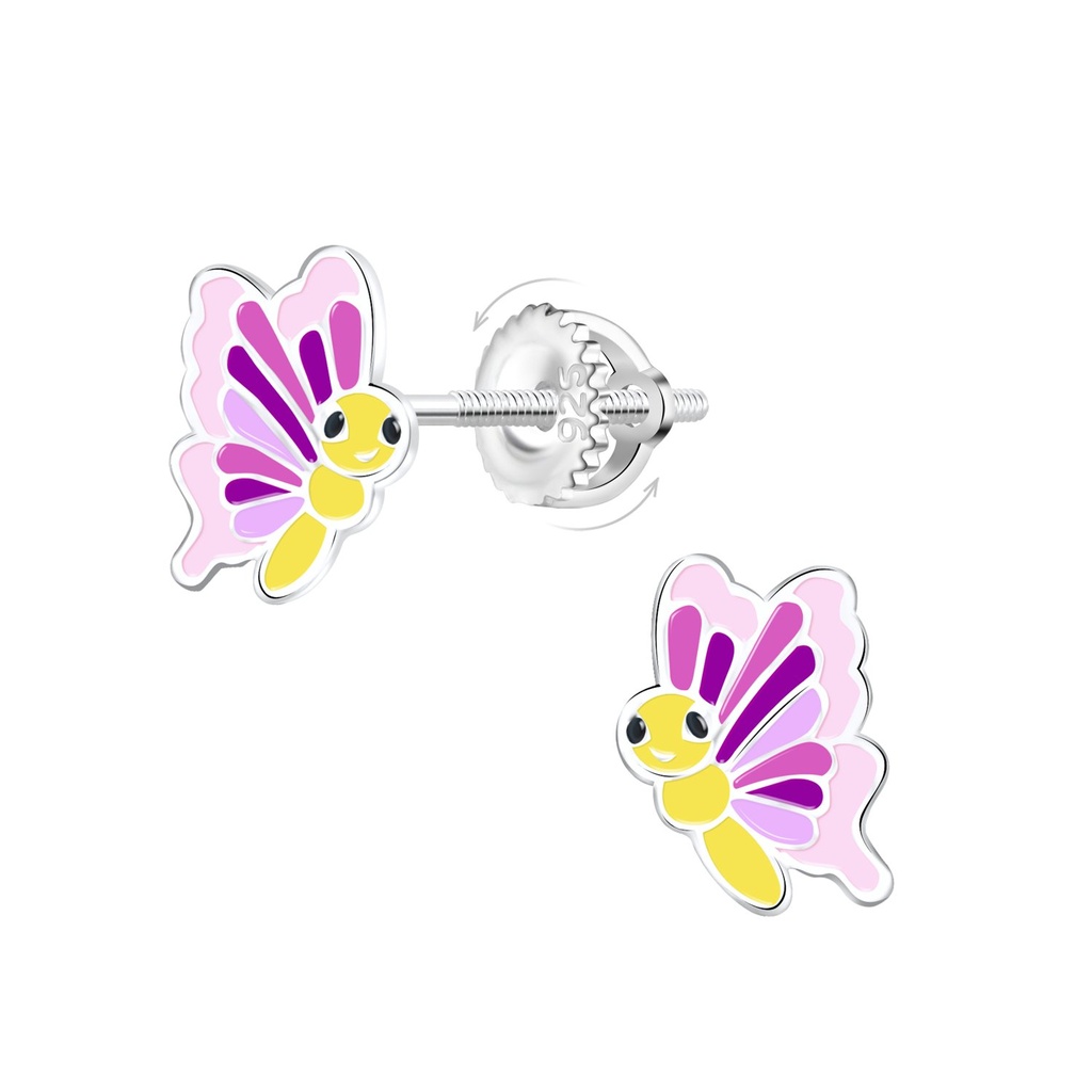 [10033935] Boucles d'oreilles à fermoir à vis papillon en argent