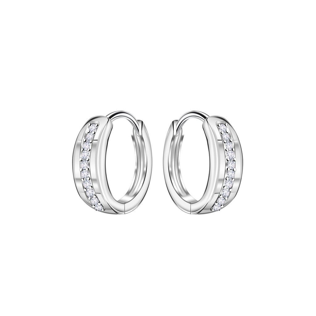[10034656] 11mm Silver Huggie Earrings
