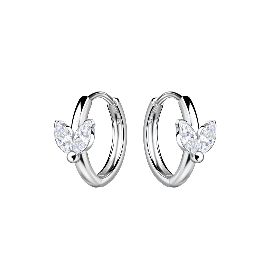 [10034100] Créoles huggie géométriques en argent 11 mm