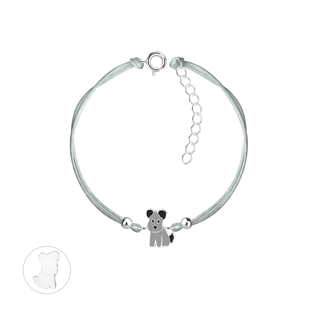 [10035164] Bracelet cordon chien en argent
