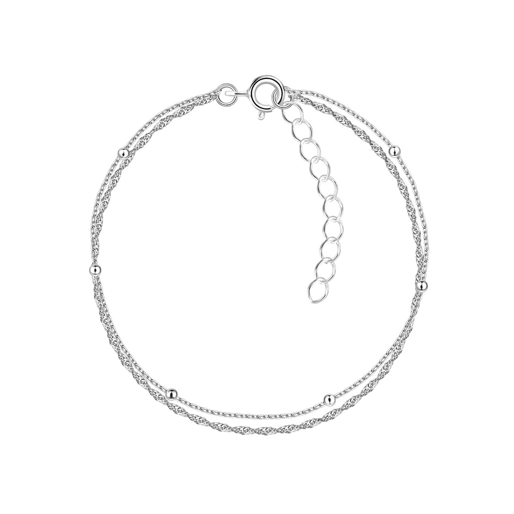 [10034326] Bracelet chaîne double en argent