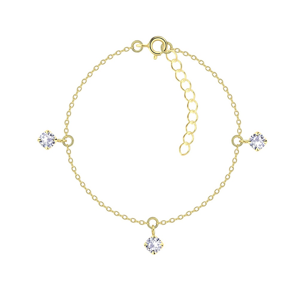 [10035581] Bracelet en argent zircon rond 4 mm