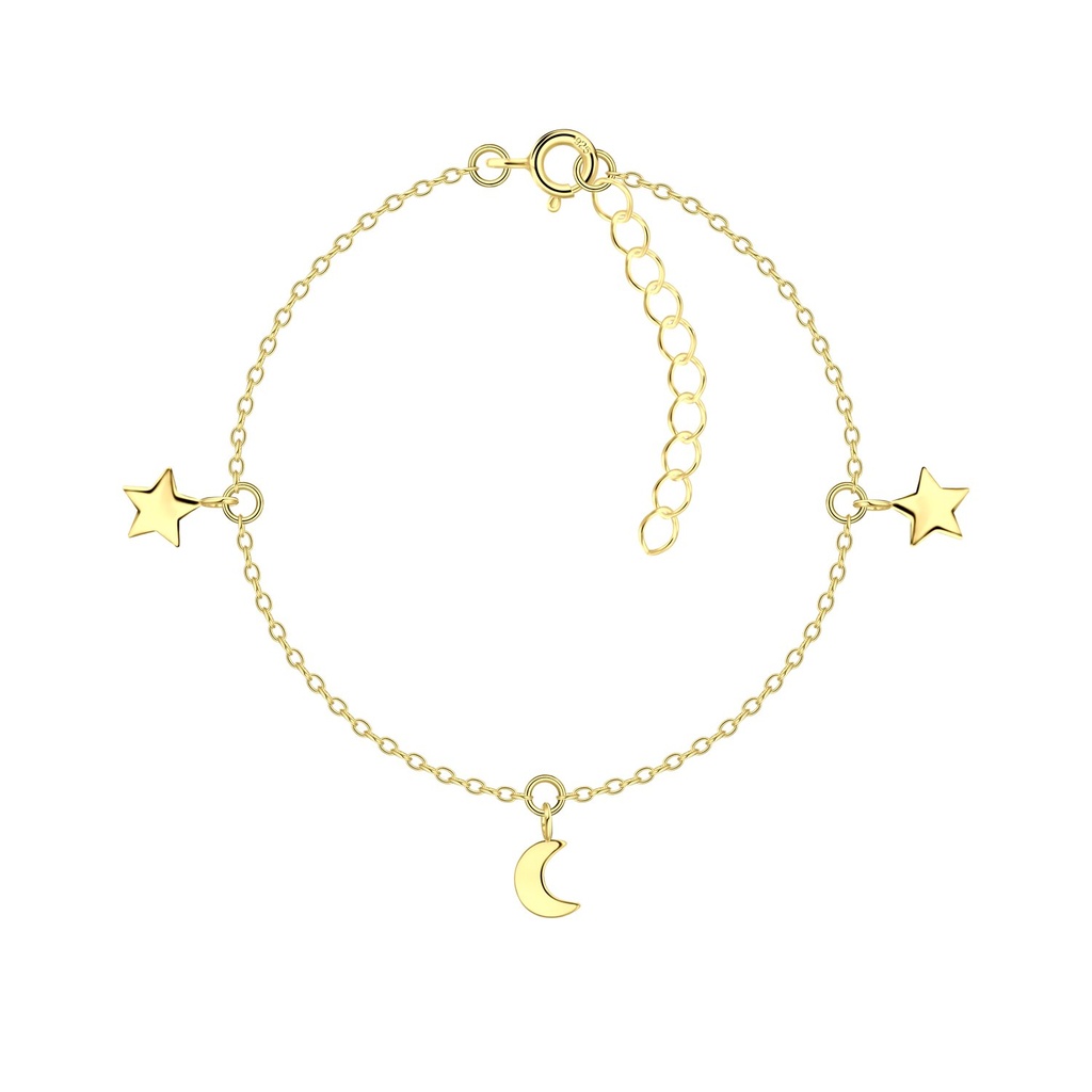 [10034941] Silver Star and Moon Bracelet