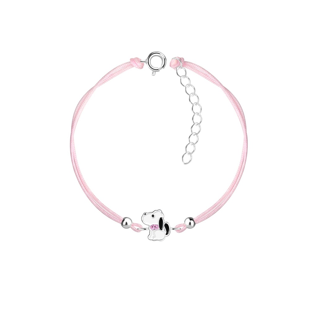Bracelet cordon beagle en argent