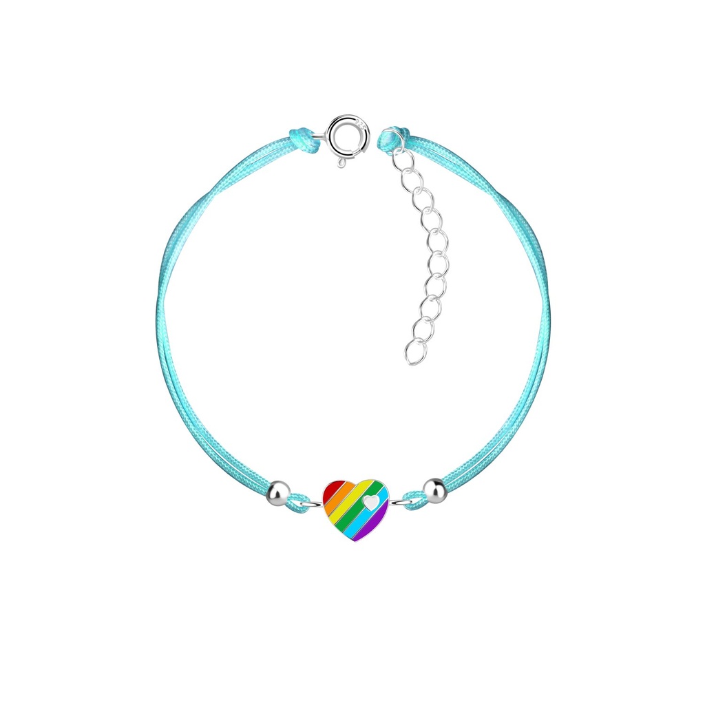 Silver Heart Cord Bracelet
