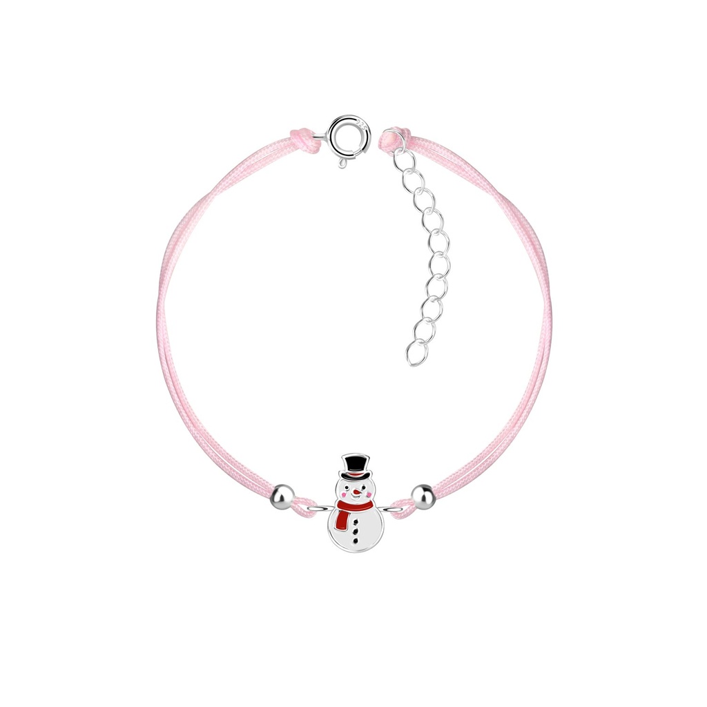 [10035165] Silver Snowman Cord Bracelet