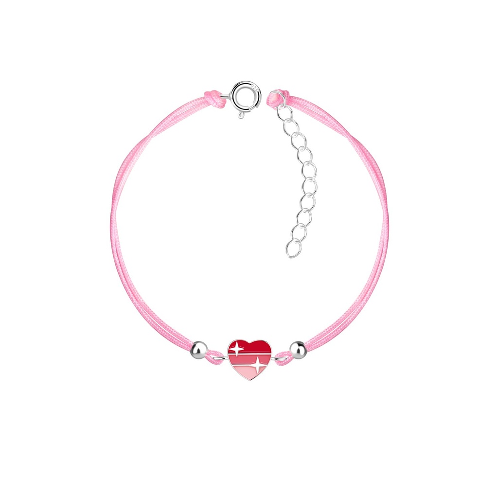 Bracelet cordon cœur en argent