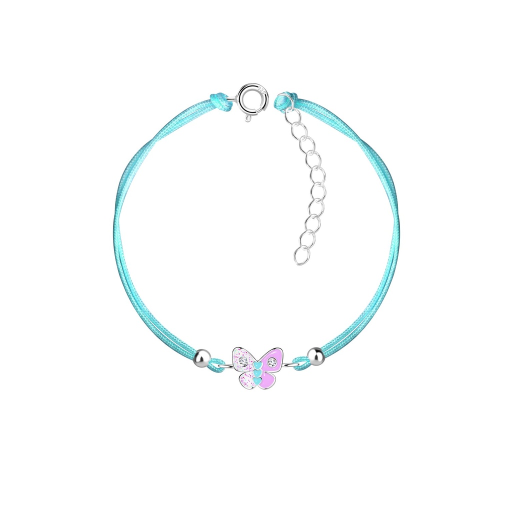 [10035158] Bracelet cordon papillon en argent