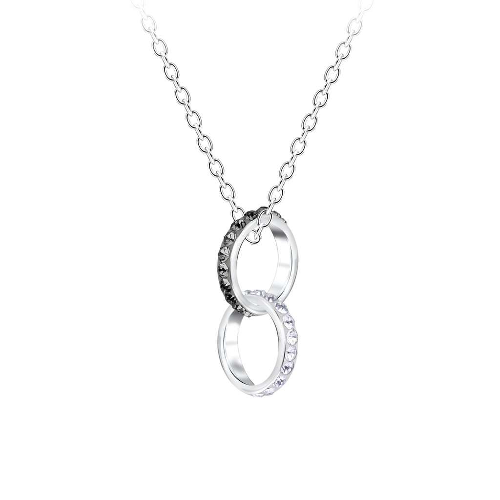 Collier cercle en argent cristal