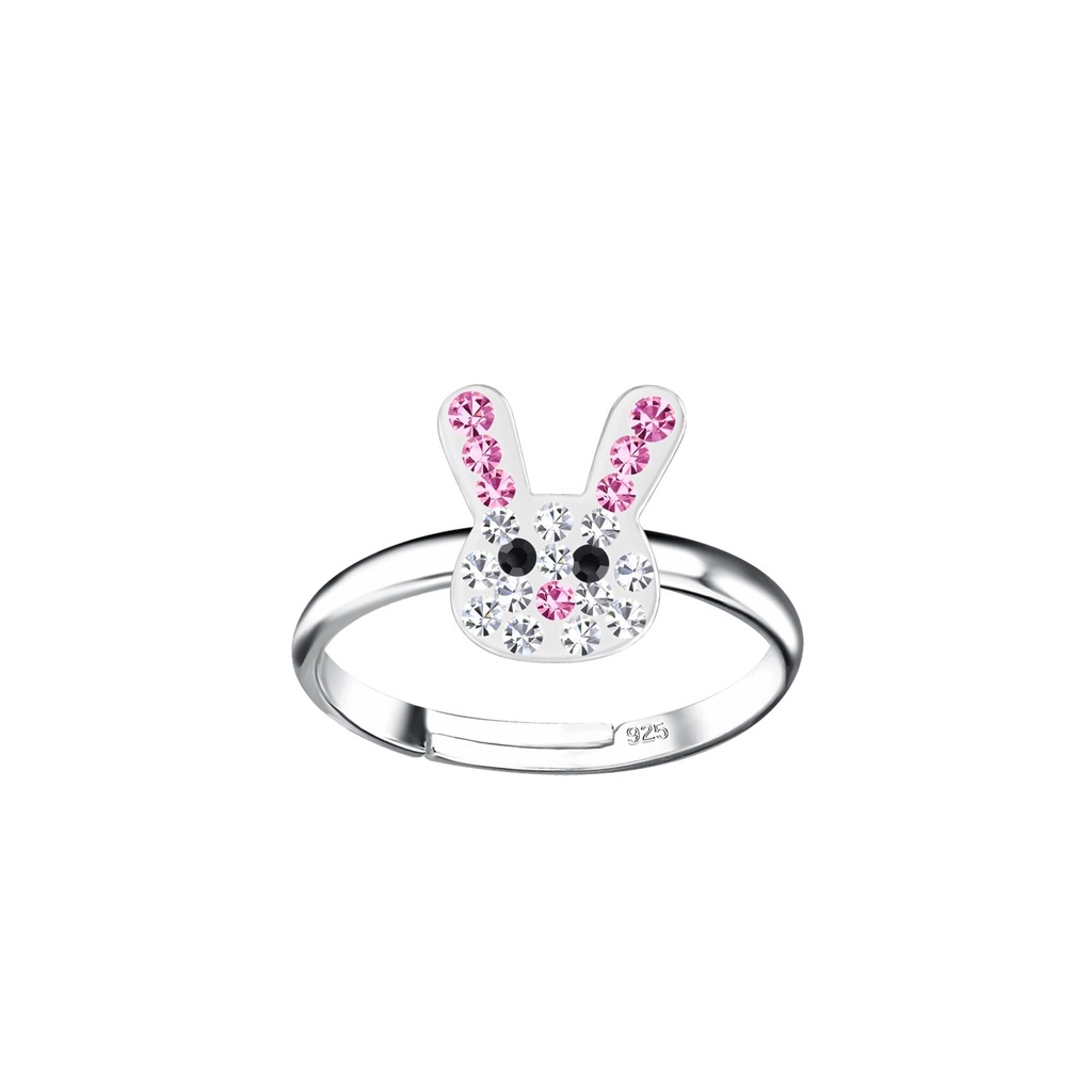 Bague réglable lapin en argent