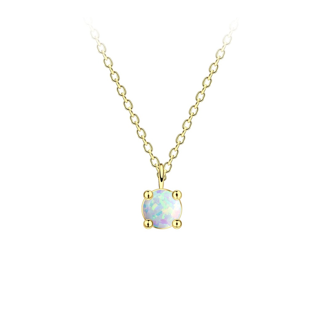 4mm Opal Silver Necklace