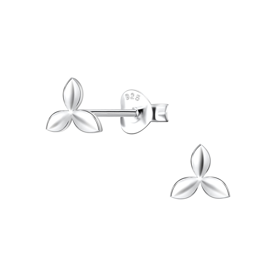 Puces d'oreilles fleur en argent