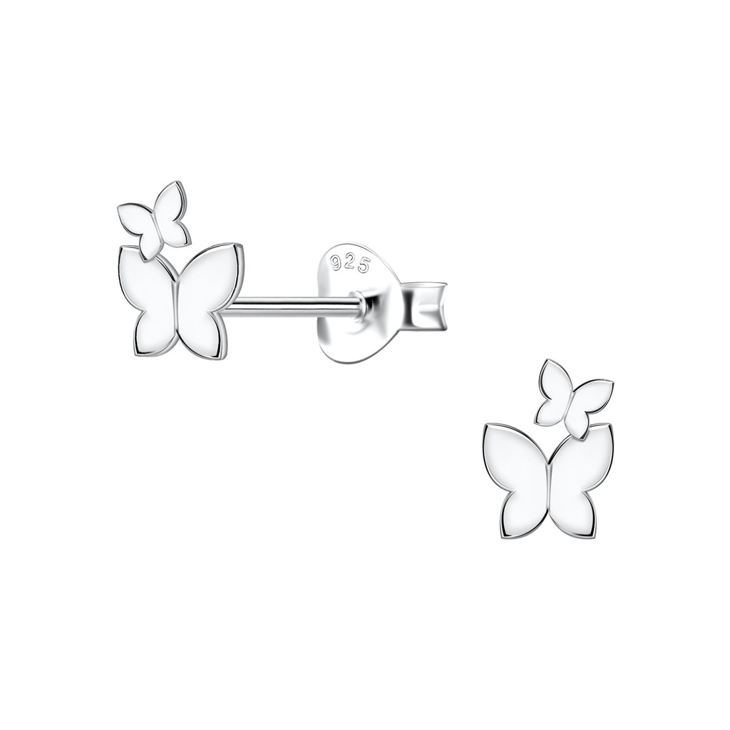 Silver Butterfly Stud Earrings