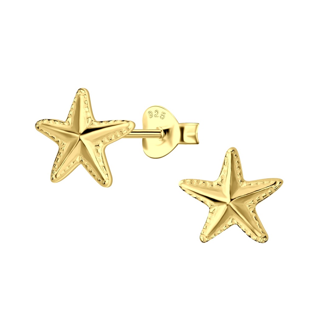Puces d'oreilles étoile de mer en argent