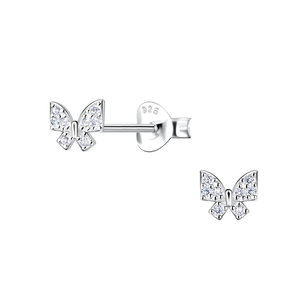 Silver Butterfly Stud Earrings