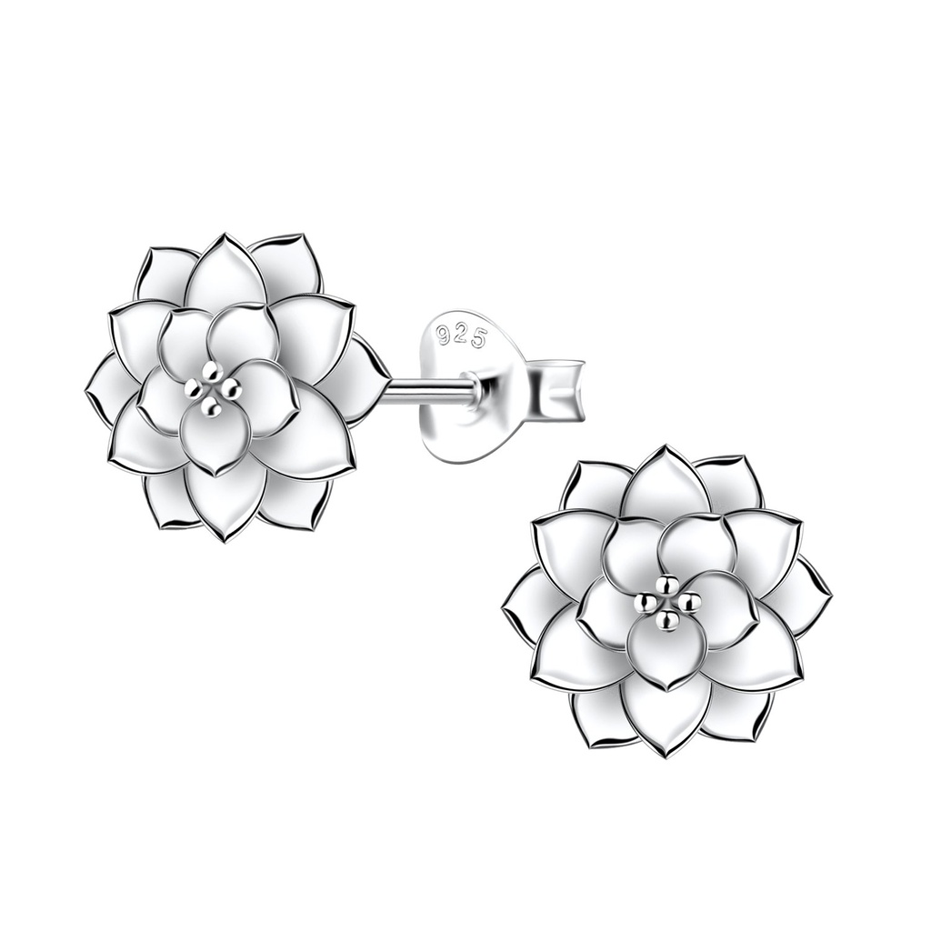 Silver Flower Stud Earrings