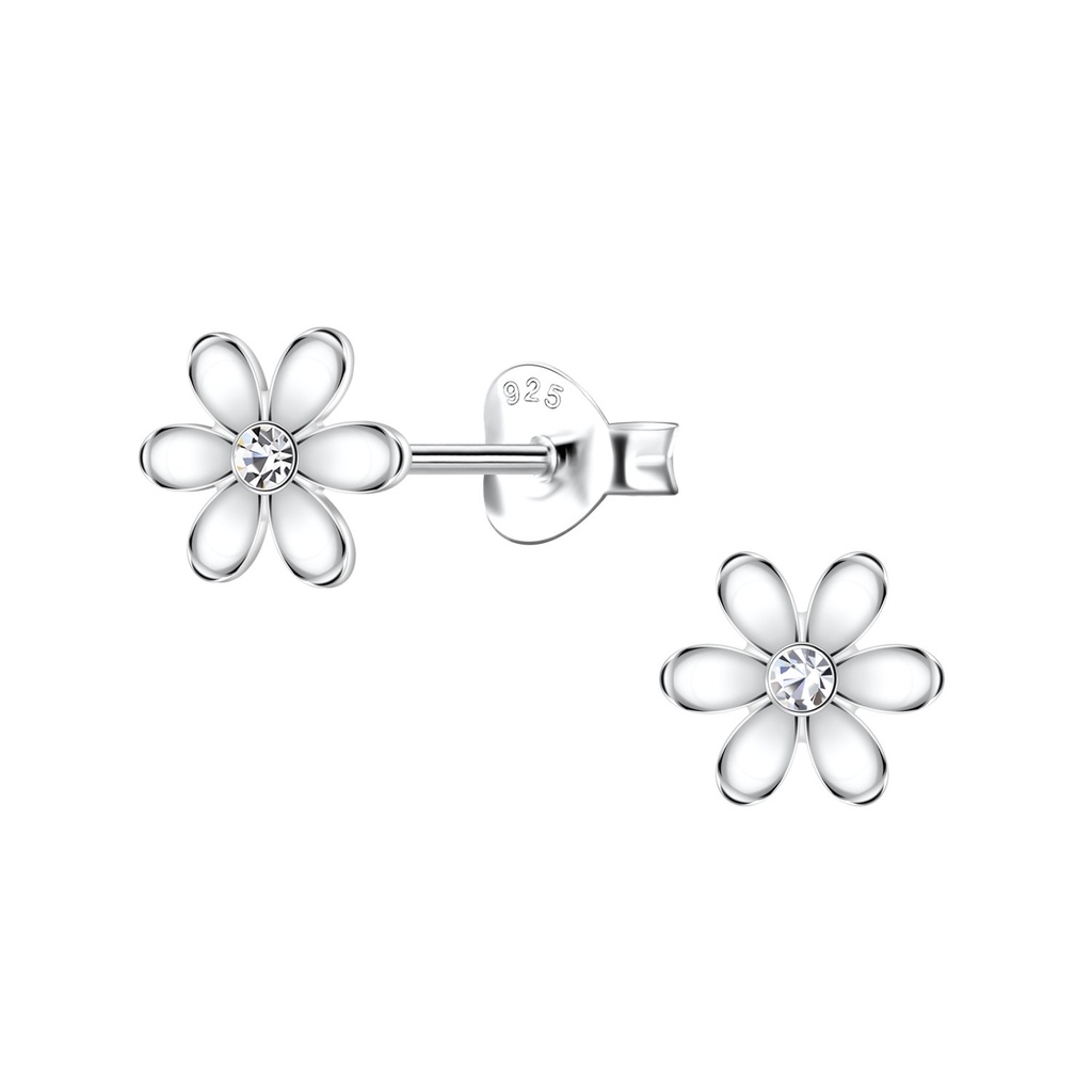 [10033824] Silver Flower Stud Earrings