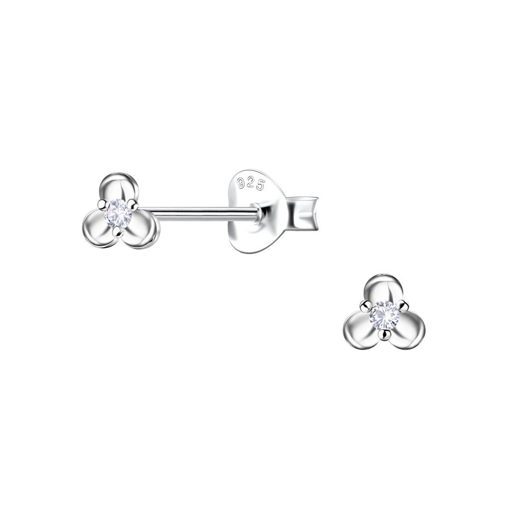 Silver Flower Stud Earrings