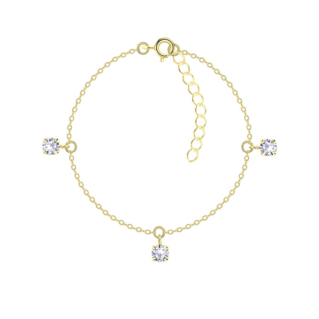Bracelet en argent zircon rond 4 mm