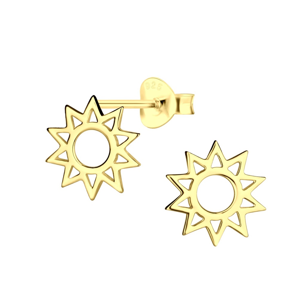 Puces d'oreilles soleil en argent