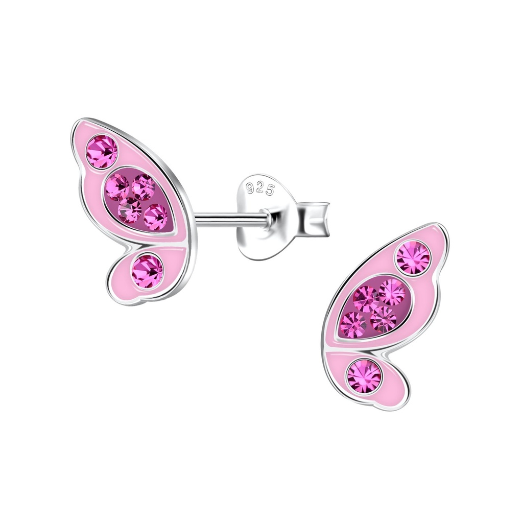 Puces d'oreilles papillon en argent