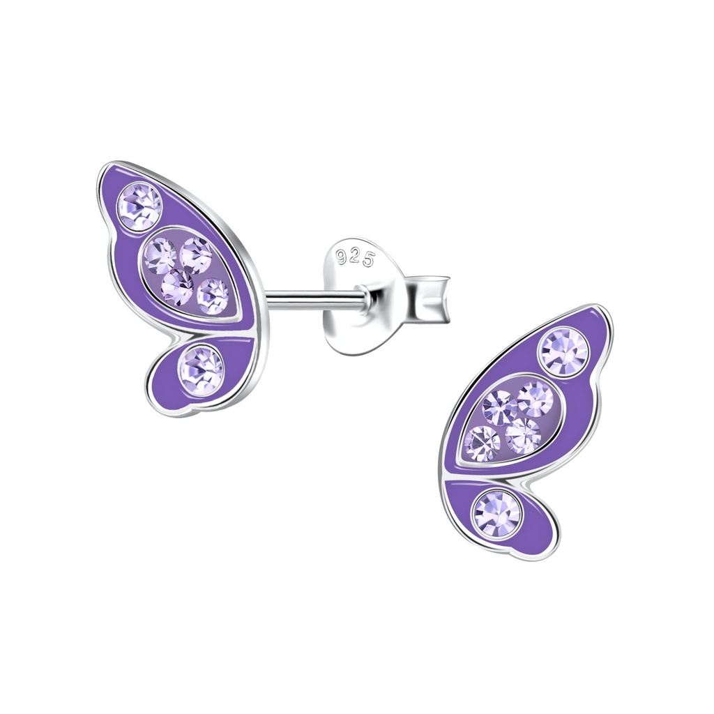 Puces d'oreilles papillon en argent