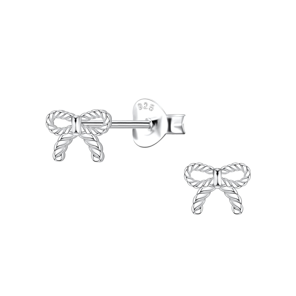 Puces d'oreilles nœud torsadées en argent