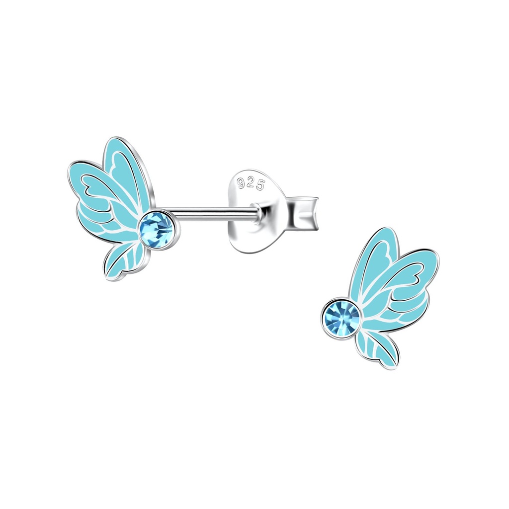 Puces d'oreilles papillon en argent