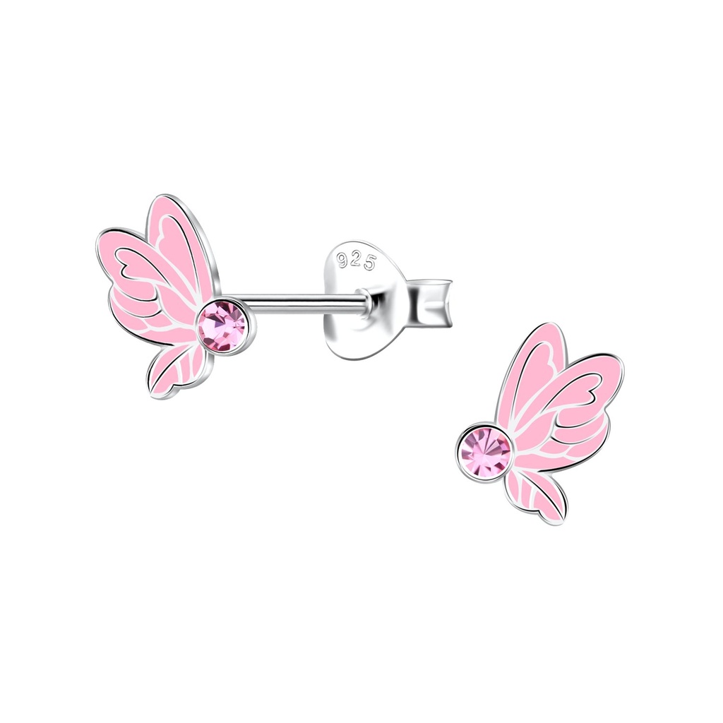 Puces d'oreilles papillon en argent